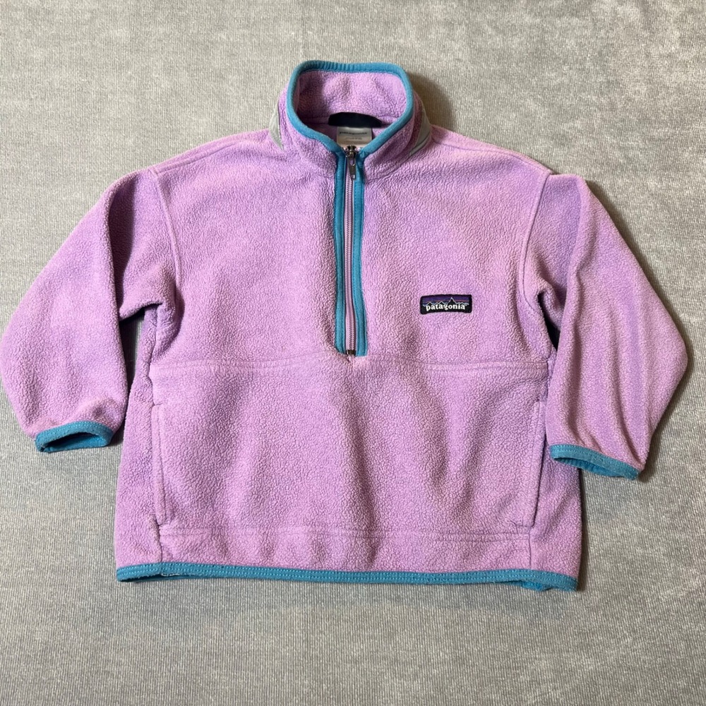 Patagonia Synchilla Fleece Quarter Zip Pullover Purple Teal Kids XXS 3-4 - Picture 1 of 7